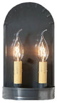 Double Candle Colonial Arch Sconce, Handcrafted in Country Tin