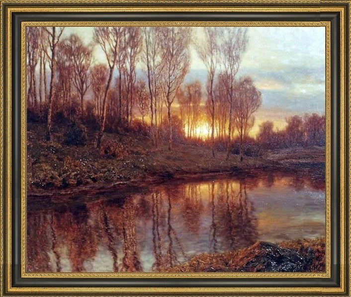 Ivan Fedorovich Choultse Sunset and River Framed Premium Canvas Print, 20"x25"