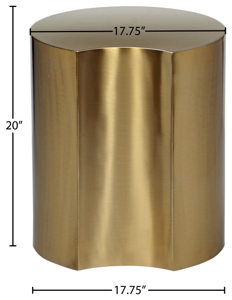 Dimple Iron End Table, Gold, 1-Piece: 18"Wx18"Dx20"H