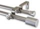 Nora 5/8" Double Curtain, Rod 48-84", Satin Nickel