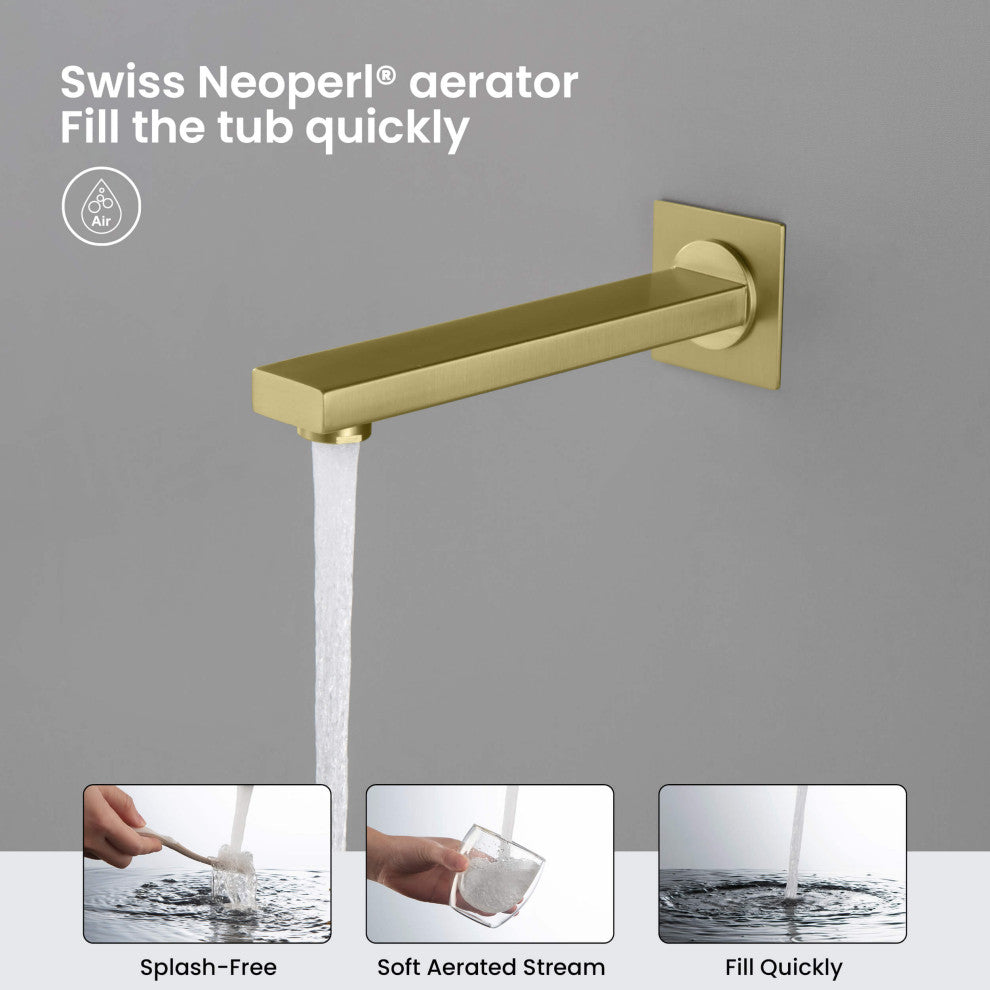 Cube Pressure 3-Function Shower System, Rough-In Valve, Brushed Gold