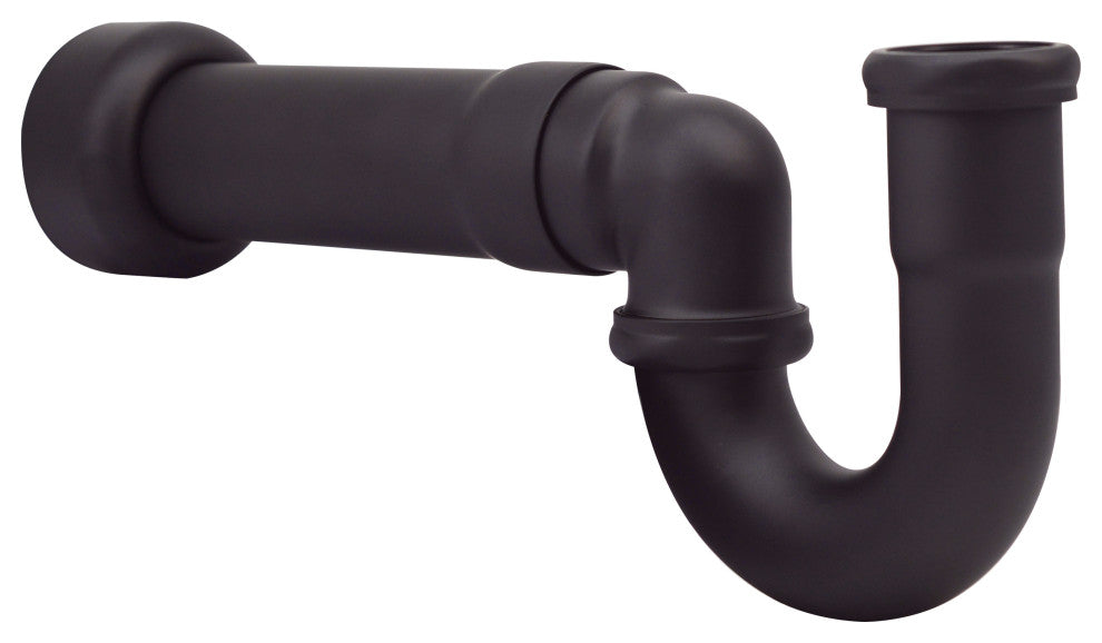 1.5" New England Style P-Trap With High Box Flange In Oil Rubbed Bronze