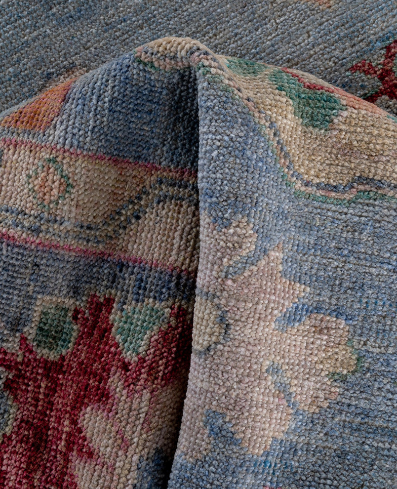 Oushak One-of-a-Kind Hand-Knotted Area Rug Light Blue, 8'0" x 9'9"