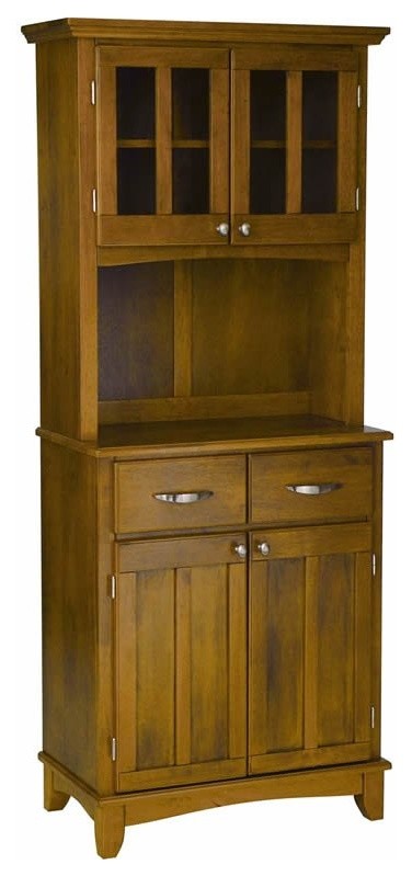 Homestyles Buffet of Buffets Wood Buffet with Hutch in Brown