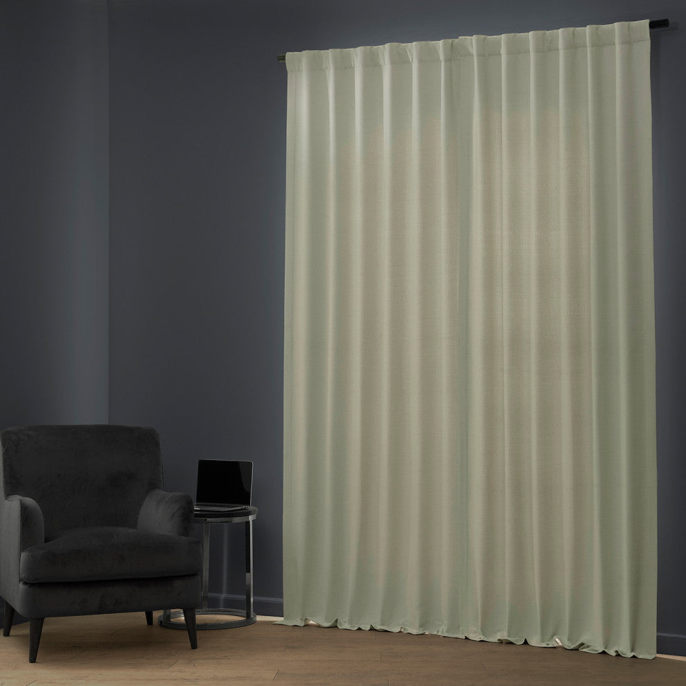 Cottage White Bellino Blackout Room Darkening Curtain Single Panel, 50"x96"