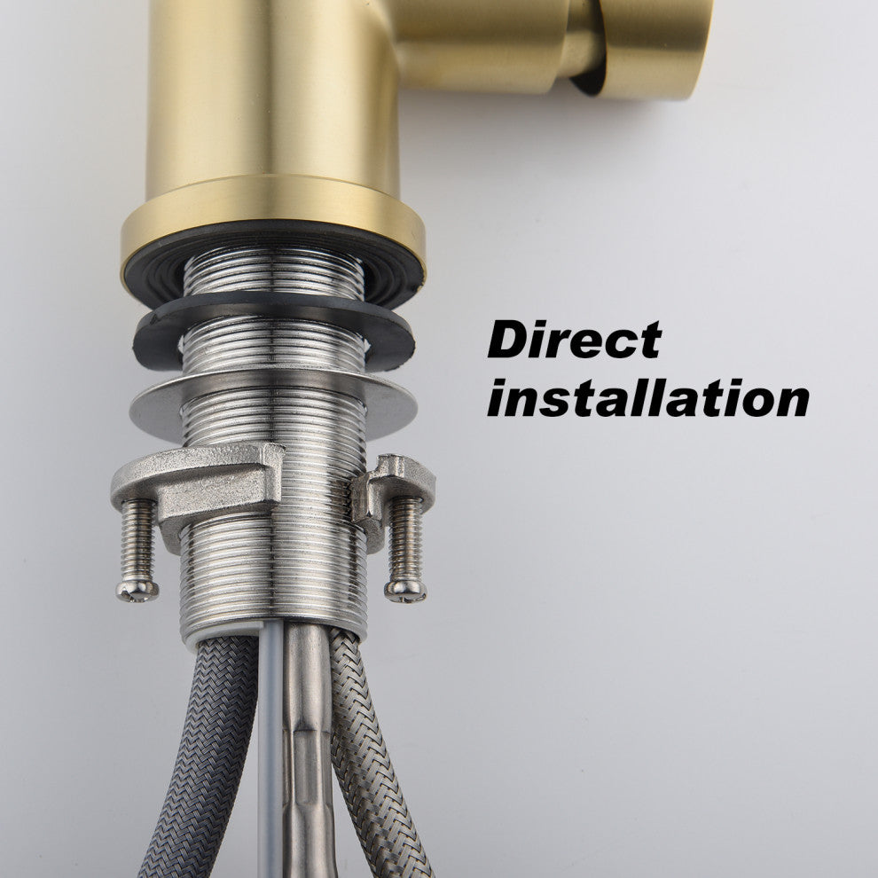 Wellfor Touch Kitchen Sink Faucet With Pull Down Sprayer, Single-Handle, Brushed Gold