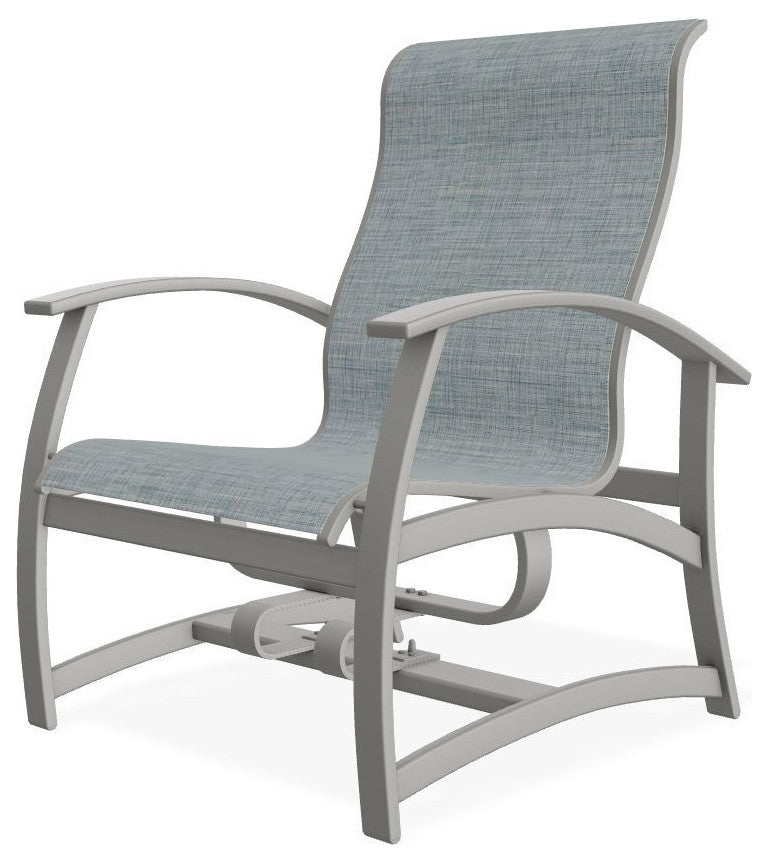 Belle Isle Sling Outdoor Hidden Motion Lounge Chair, Charm/Snow