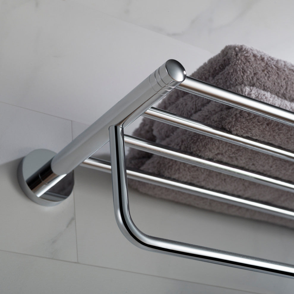Elie Bathroom Shelf with Towel Bar, Chrome