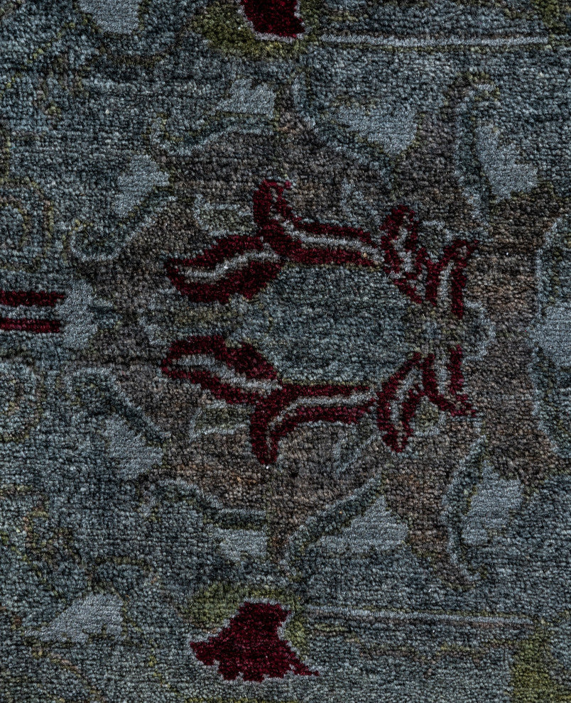 Overdyed One-of-a-Kind Hand-Knotted Area Rug Gray, 9' 3" x 12' 2"