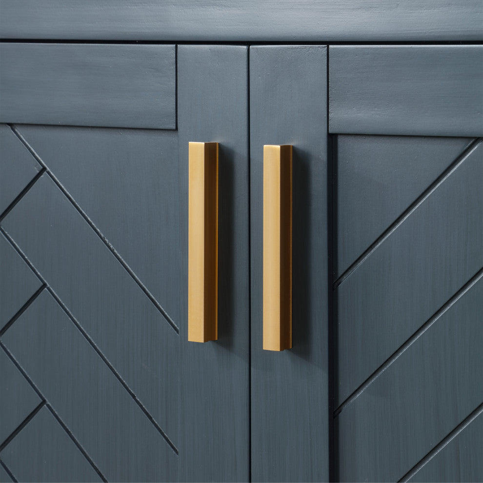 Gazsi Charcoal Blue Bathroom Vanity Set, 42", With Mirror