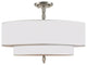 Luxo 5 Light Ceiling Mount in Satin Nickel with Organza