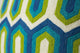 Hand-Embroidered Panaji Blue Geometric Pillow, Cover Only