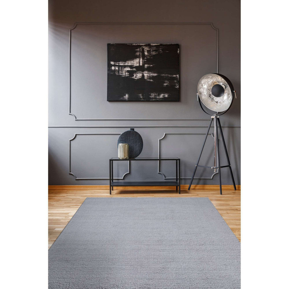 Bliss Solid Area Rug, Gray, 6'x9'