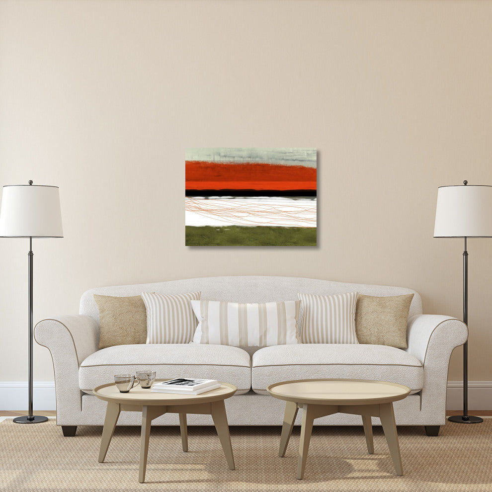 "Abstract Stripe Theme Orange And Black" Fine Art Print