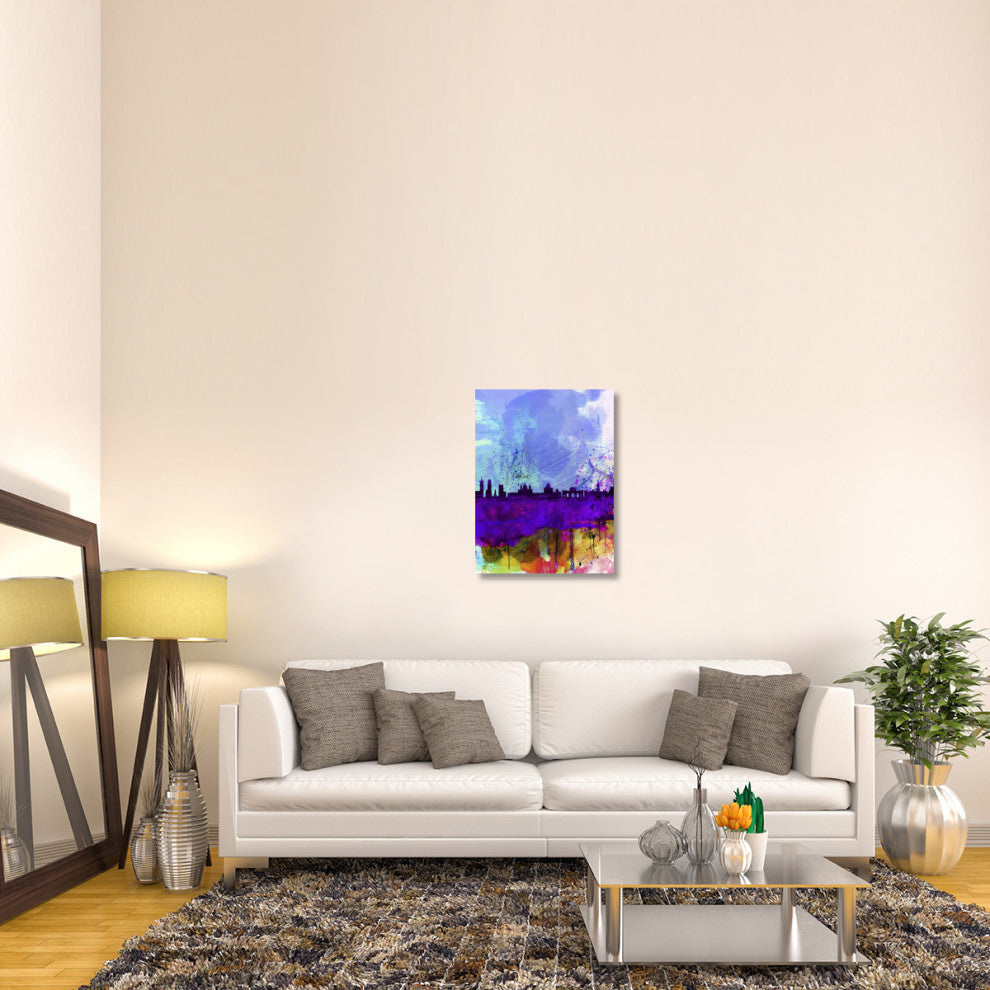 "Madrid Watercolor Skyline" Fine Art Print