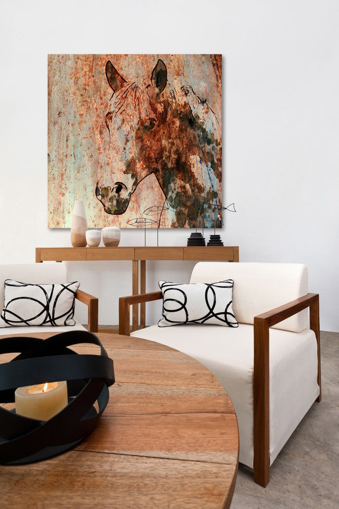 Marmont Hill, "Rustic Horse 1" by Irena Orlov Painting on Wrapped Canvas, 40x40