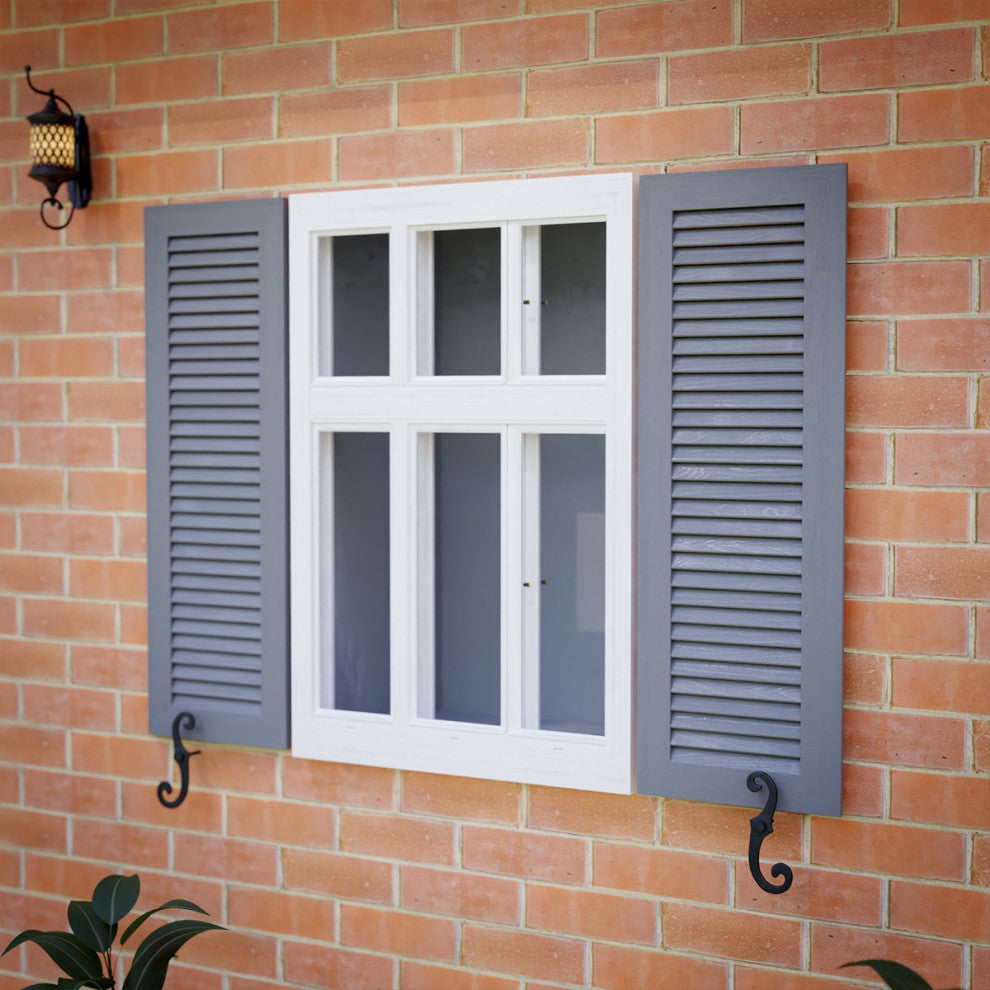 Pairs of Vintage Shutter Dogs S Shaped Shutter Hardware in Black Pack of 3