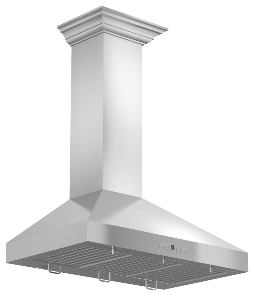 ZLINE 30" Wall Mount Hood, Stainless Steel With Crown Molding KL3CRN-30