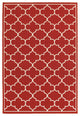 Madelina Lattice Red and Ivory Indoor or Outdoor Area Rug, 6'7"x9'6"