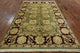 Hand-Knotted Green Oushak Style Oriental Chobi Peshawar Wool Rug, 6'x9'