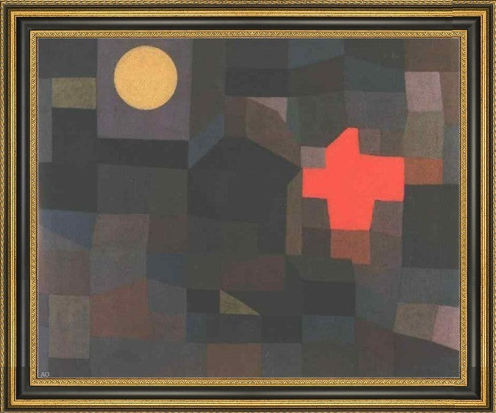 Paul Klee Fire Full Moon - 16" x 20" Framed Premium Canvas Print