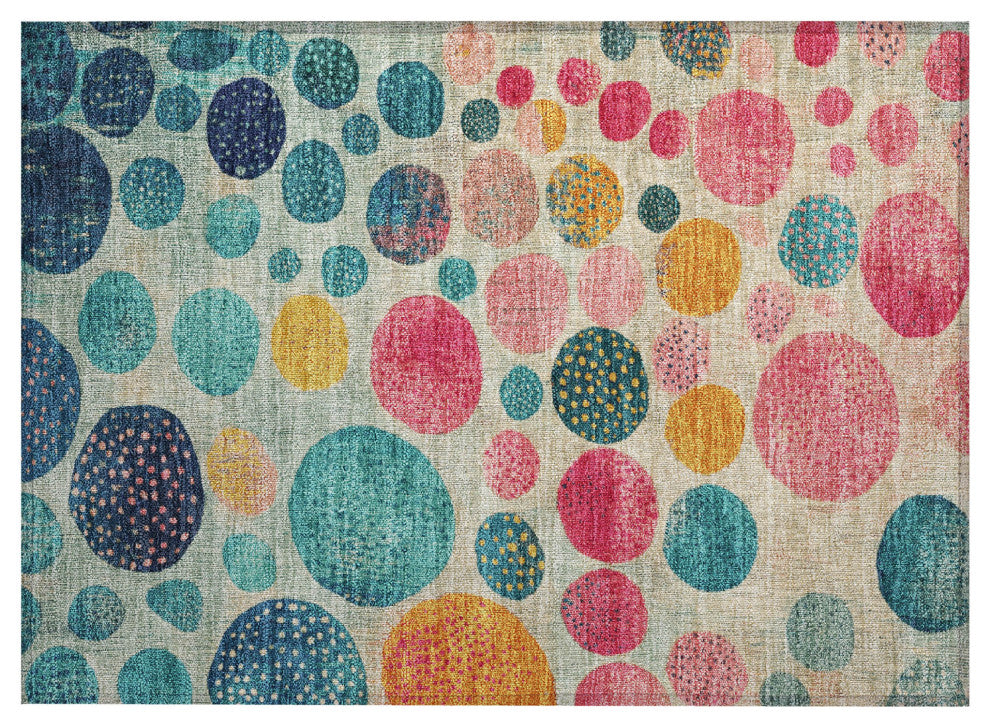 Machine Washable Indoor/Outdoor Chantille ACN1899 Teal 1'8" x 2'6" Rug
