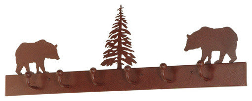 36L Bear on the Loose 6 Hooks Coat Rack