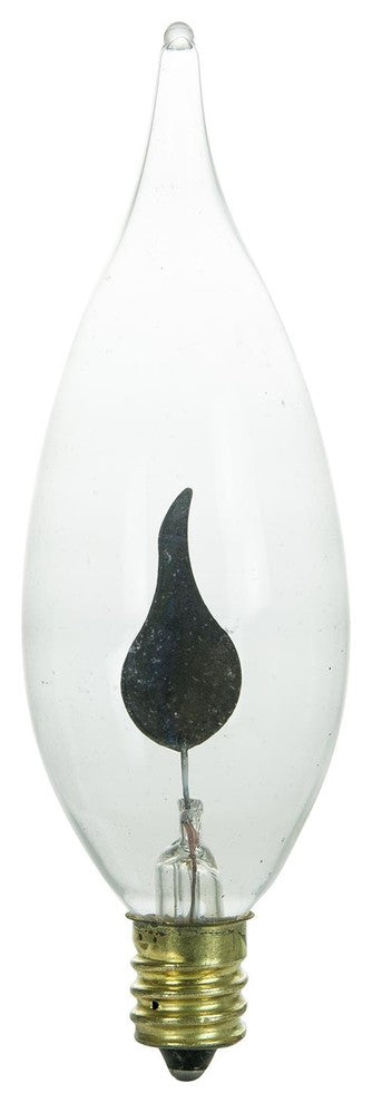 Sunlite 3 Watt Chandelier Flicker, Candelabra Base, Clear Orange
