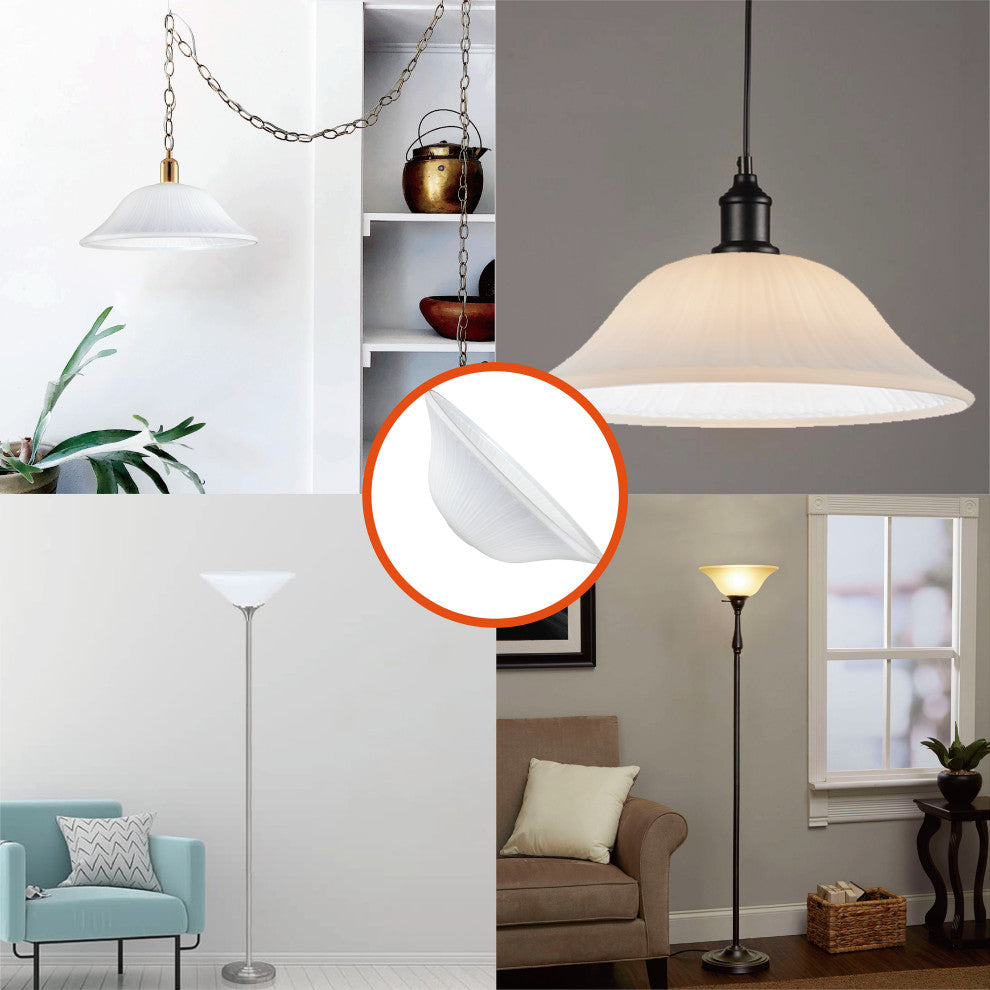 23092-01 Amber Replacement Torchiere Glass Shade, 6"x18"
