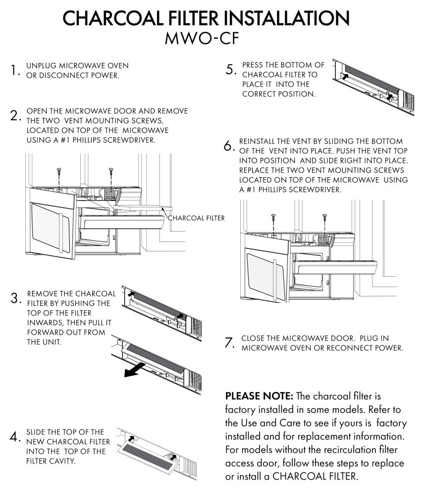 ZLINE 30" Over the Range Microwave With Set of 2 Charcoal Filters
