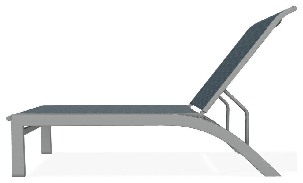 Kendall Sling Stackable Outdoor Chaise Lounge, Nimbus Ocean/Graphite