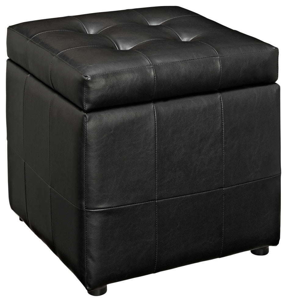 Volt Storage Ottoman, Black