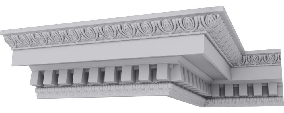 7 3/4"Hx8 3/4"Px11 3/4"Fx95 3/4"L, 5" Repeat, Dentil Crown Moulding