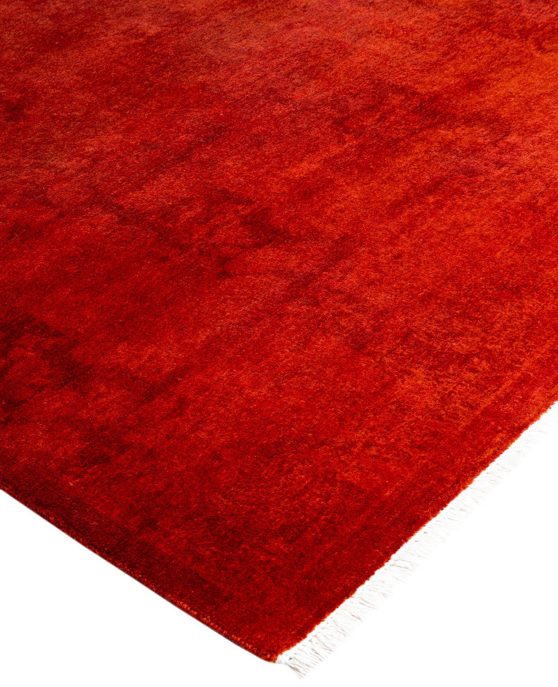 Overdyed One-of-a-Kind Hand-Knotted Area Rug Orange, 3' 3" x 5' 2"