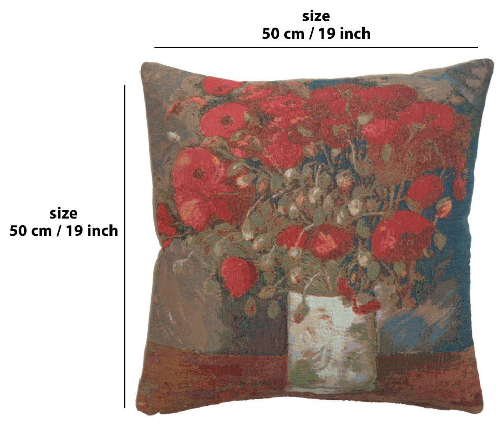 Van Gogh Poppies European Cushion Cover