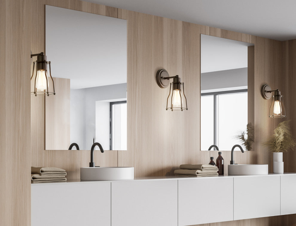 Evelyn Metal Vanity Light, Oil Rubbed Bronze, 1-Light