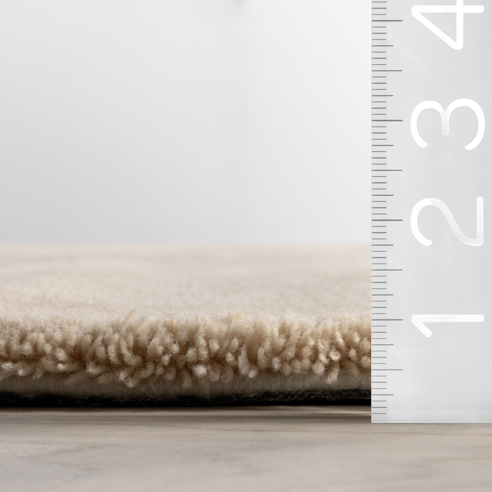 Gaia New Zealand Wool Shag Area Rug, Sand 3' x 5'