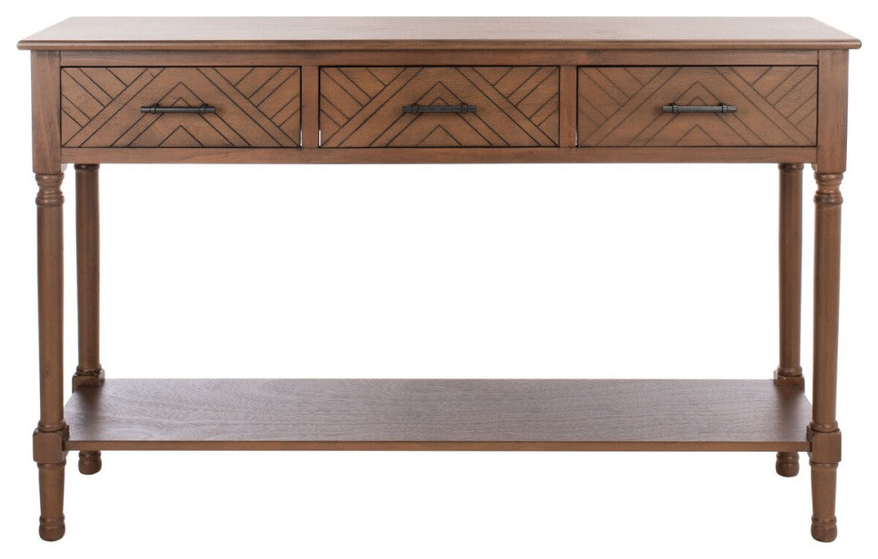 Safavieh Peyton 3 Drawer Console Table, Brown