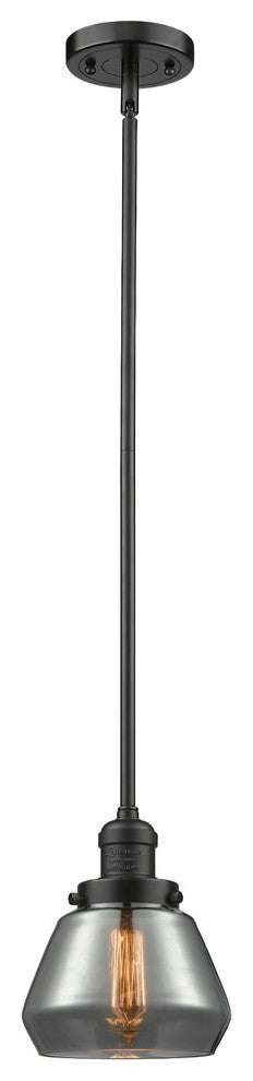 1-Light Fulton 7" Mini Pendant, Oil Rubbed Bronze, Glass: Plated Smoked