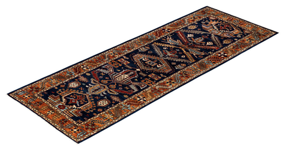 Serapi One-of-a-Kind Hand-Knotted Area Rug Blue, 2'9" x 7'10"