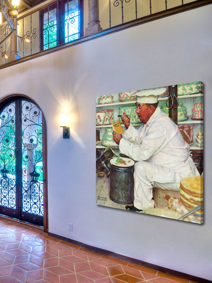 "How to Diet"  Painting Print on Canvas by Norman Rockwell