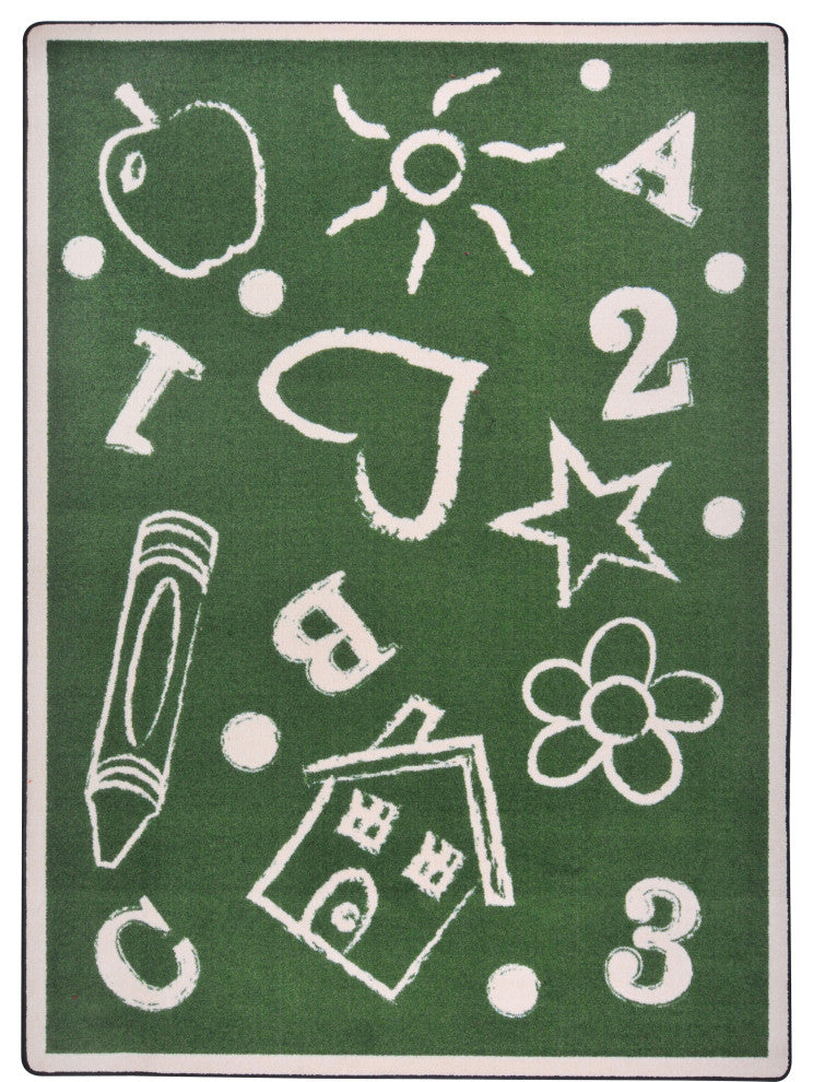 Playful Patterns Rug, Kid's Art, Green, 5'4"x7'8"