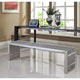 Silver Gridiron Benches Set of 2