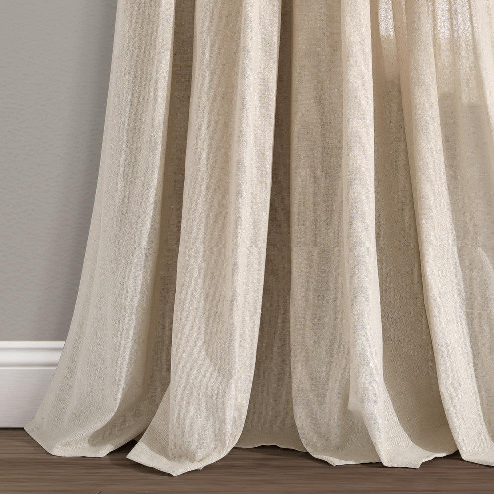 Linen Button Single Window Panel, Dark Linen, 95"x40"