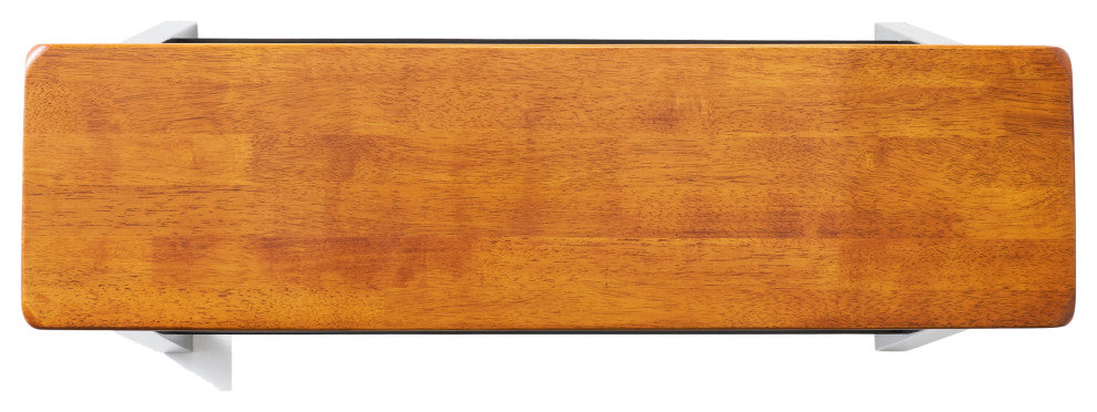 GDF Studio Toluca Saddle Wood Counter Dining Benches, Set of 2