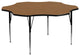 60" Flower Oak Thermal Laminate Activity Table-Adjustable Legs