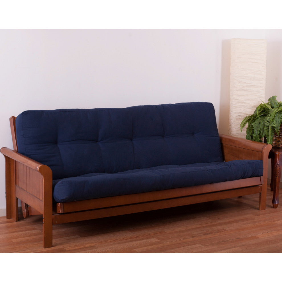 Blazing Needles Renewal 6" Twill Full Futon Mattress, Navy
