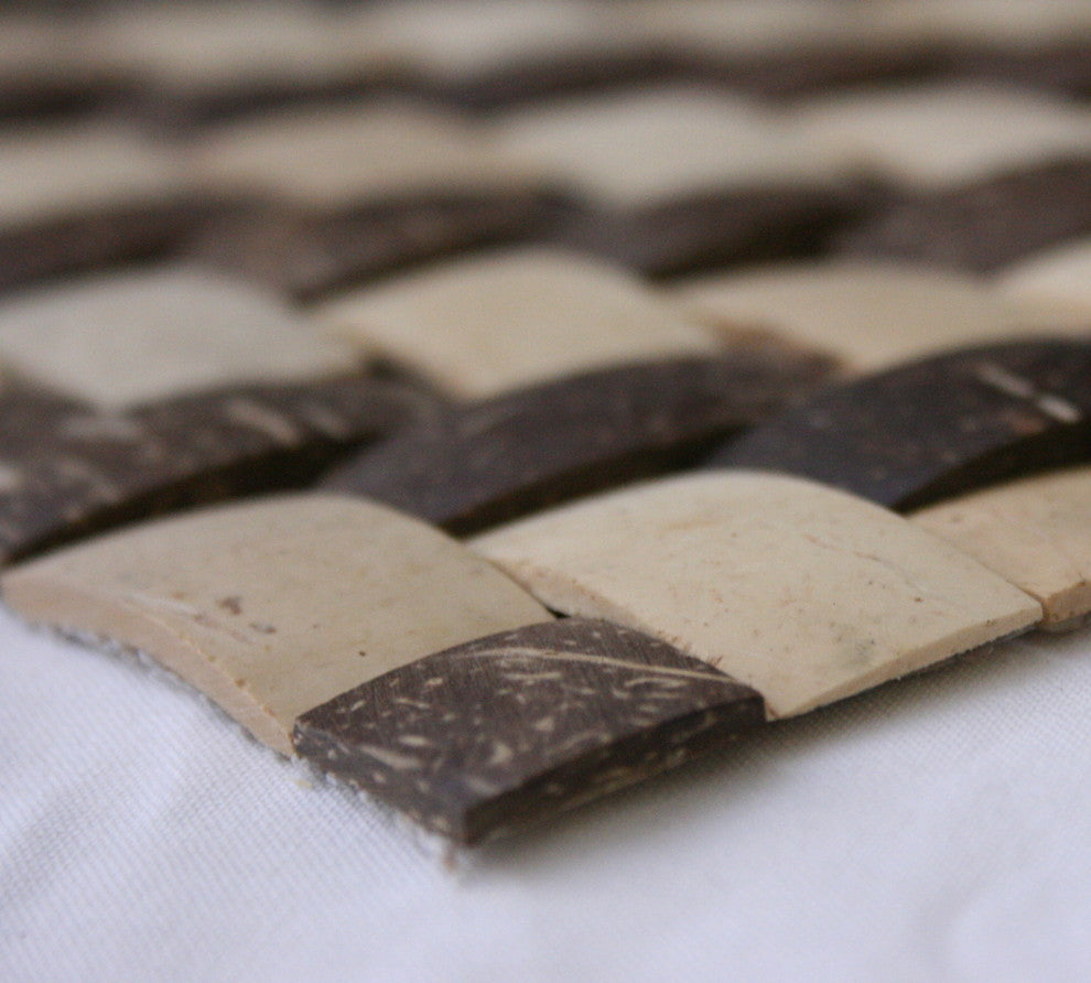 Legion Furniture 11.75"x11.75" Coconut Tile, Walnut and Cream