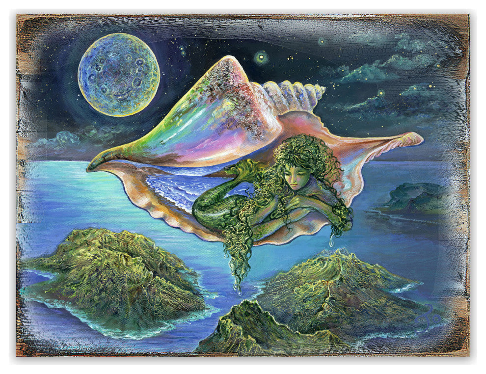 Sea View Wall and Table Top Wooden Decor, 48x36