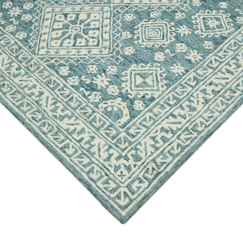 Boscage Ilford Area Rug, Blue, 8' x 11', Geometric
